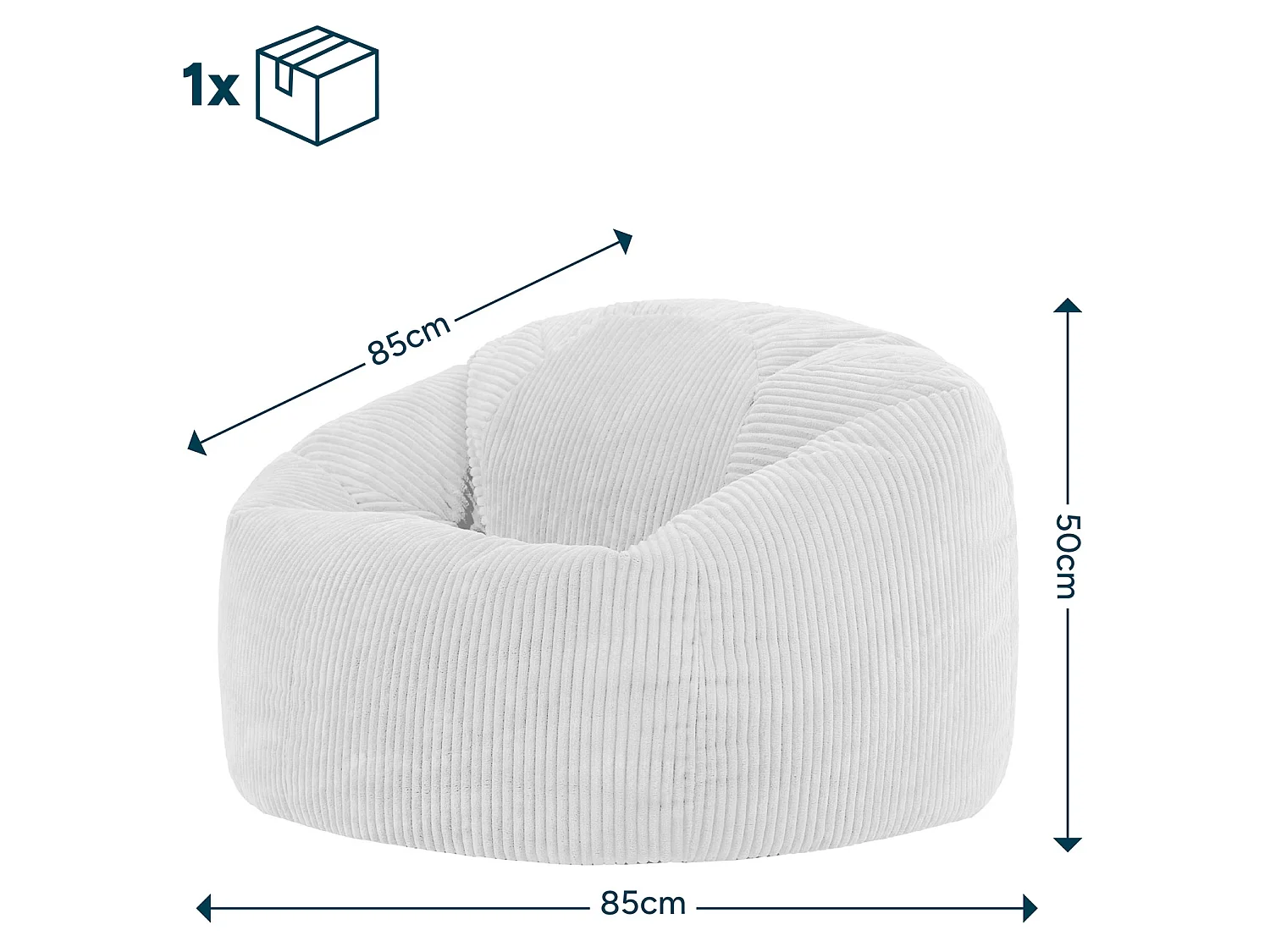 Pouf classique en velours côtelé, violet lavande, chambre et salon - KINGSTON