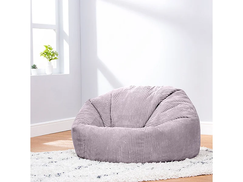 Pouf classique en velours côtelé, violet lavande, chambre et salon - KINGSTON