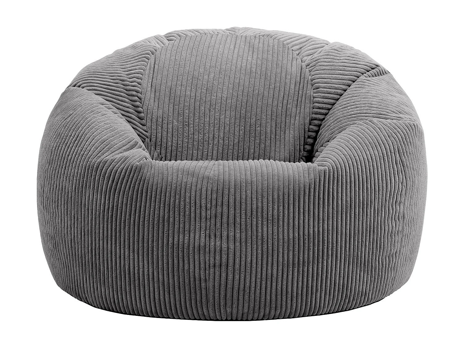 Pouf classique en velours côtelé, gris anthracite, chambre et salon - KINGSTON