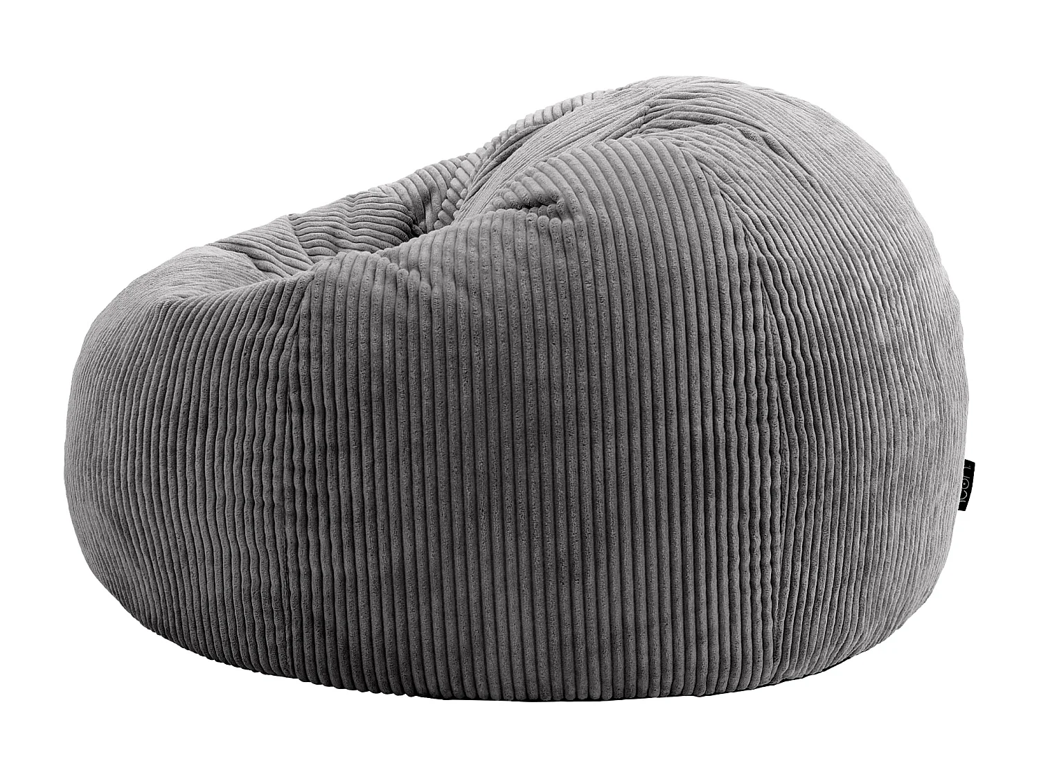 Pouf classique en velours côtelé, gris anthracite, chambre et salon - KINGSTON