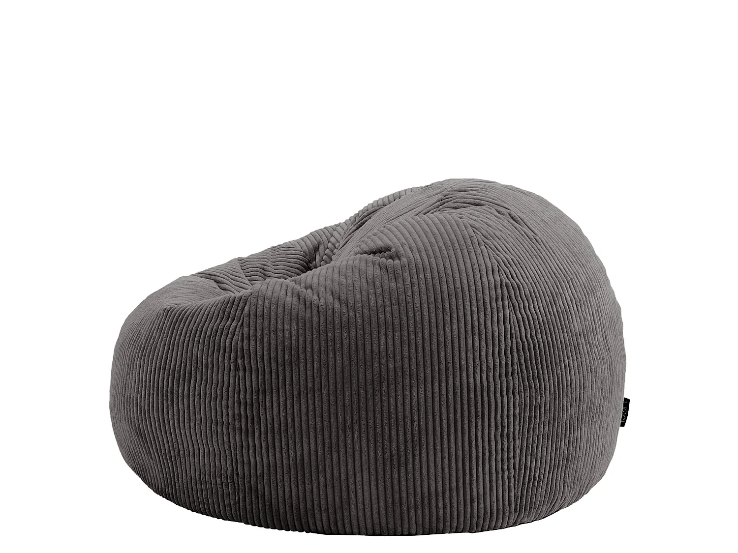 Pouf classique en velours côtelé, gris anthracite, chambre et salon - KINGSTON