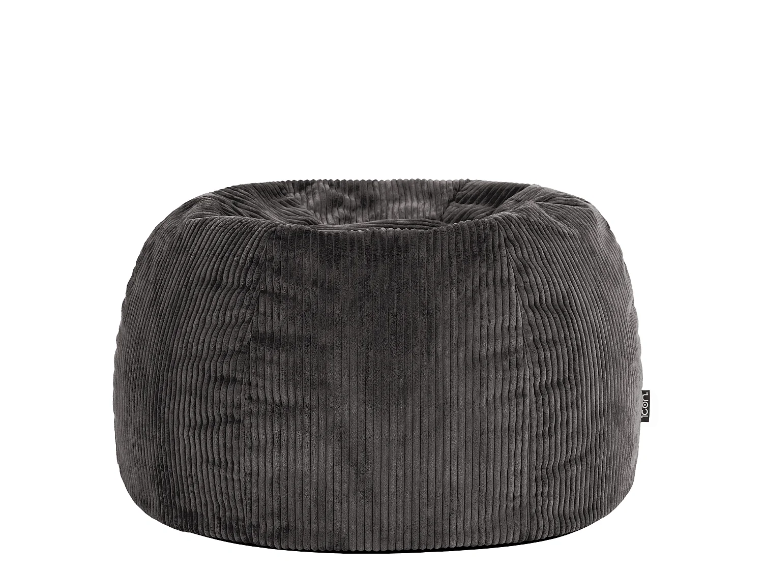 Pouf classique en velours côtelé, gris anthracite, chambre et salon - KINGSTON