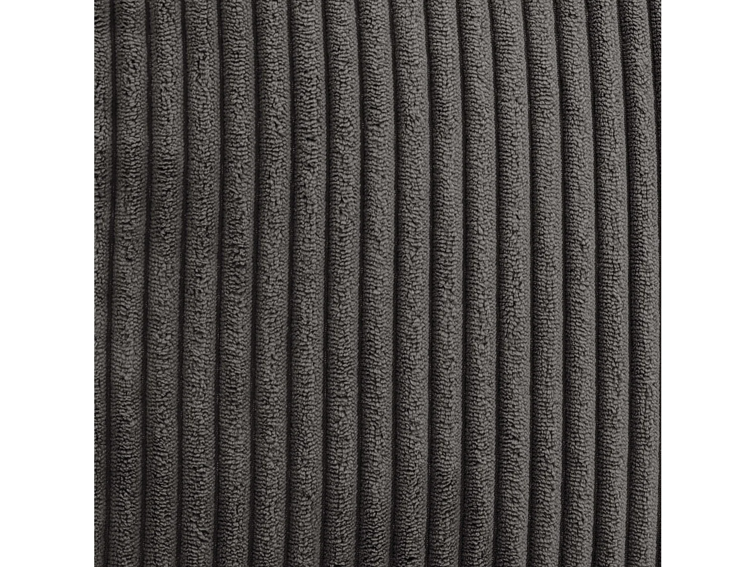 Pouf classique en velours côtelé, gris anthracite, chambre et salon - KINGSTON