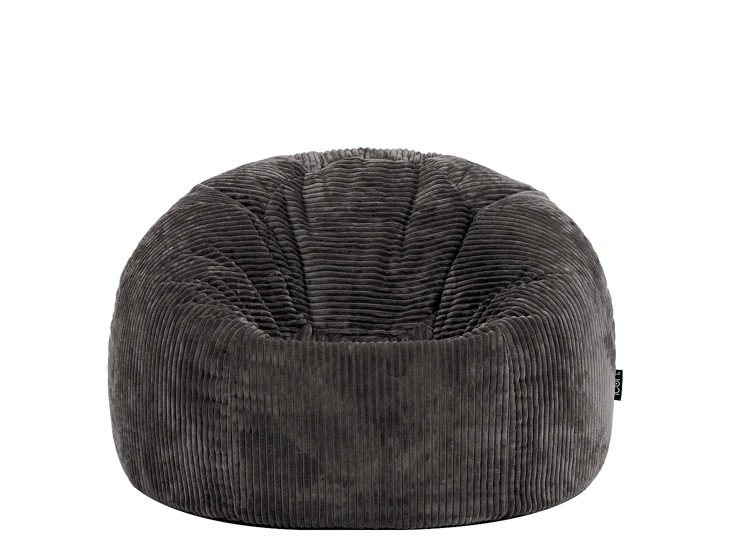 Pouf classique en velours côtelé, gris anthracite, chambre et salon - KINGSTON