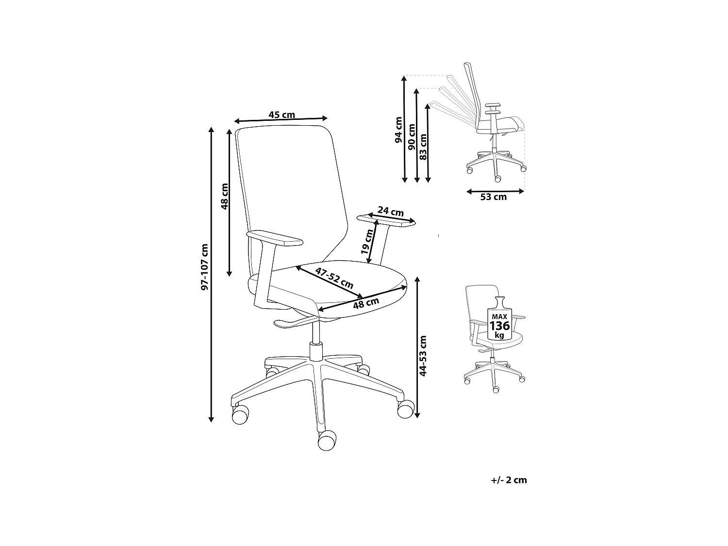 Bürostuhl rot / grau höhenverstellbar drehbar Schreibtischstuhl Virtuoso
