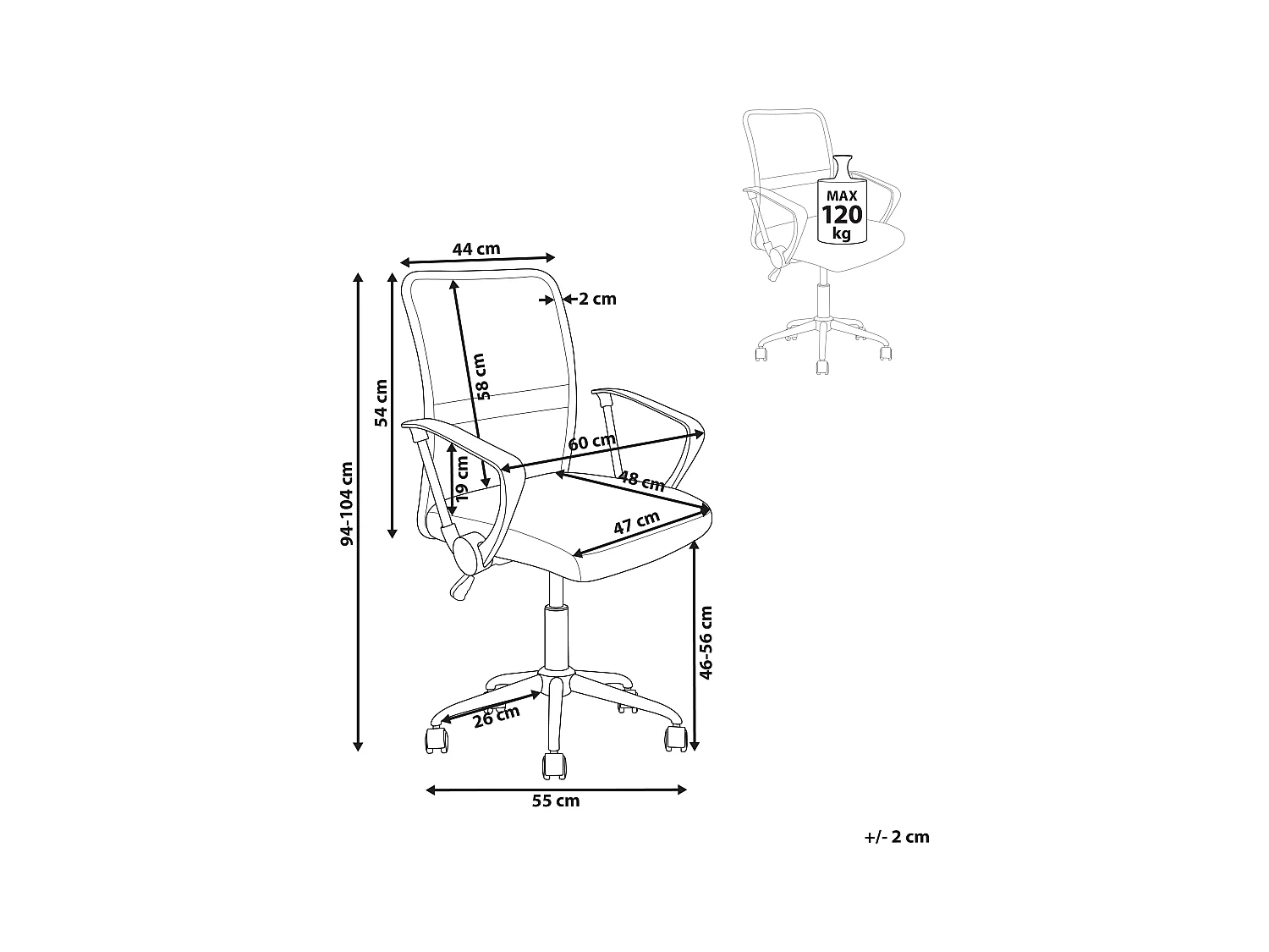 Chaise de bureau BEST Blanc cassé
