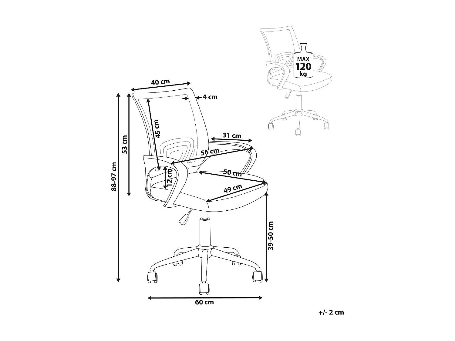 Chaise de bureau SOLID Gris clair