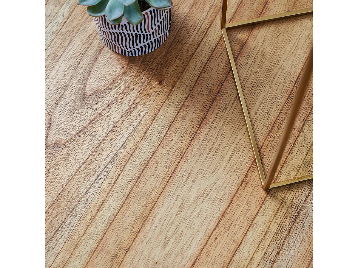 Mesa auxiliar de madera de mindi maciza