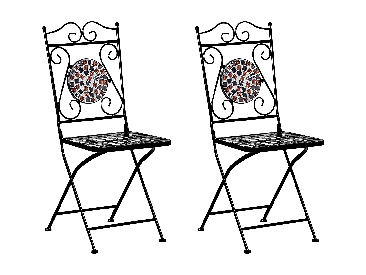 Lot de 2 chaises de jardin CARPINO Métal Noir