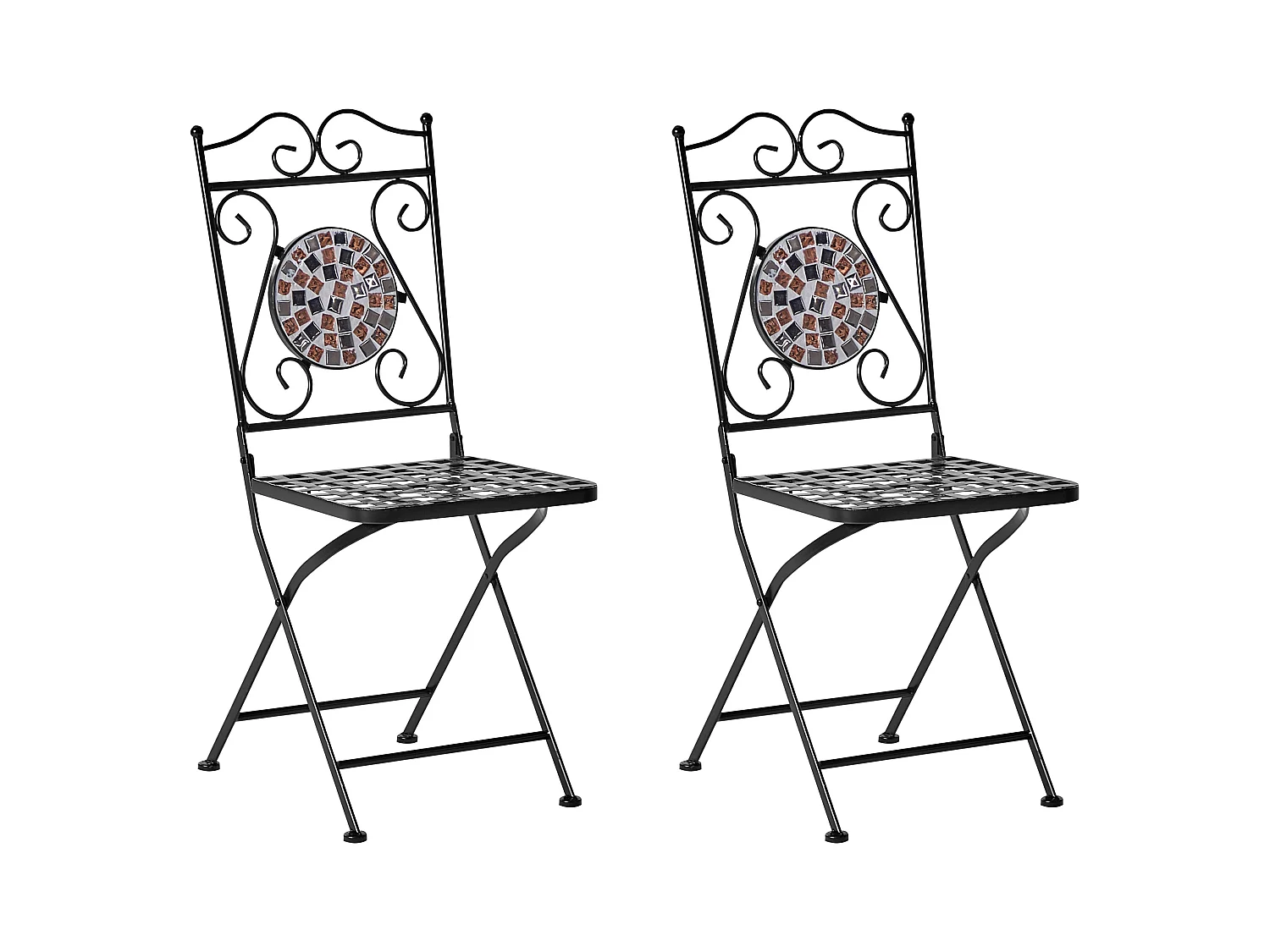 Lot de 2 chaises de jardin CARPINO Métal Noir