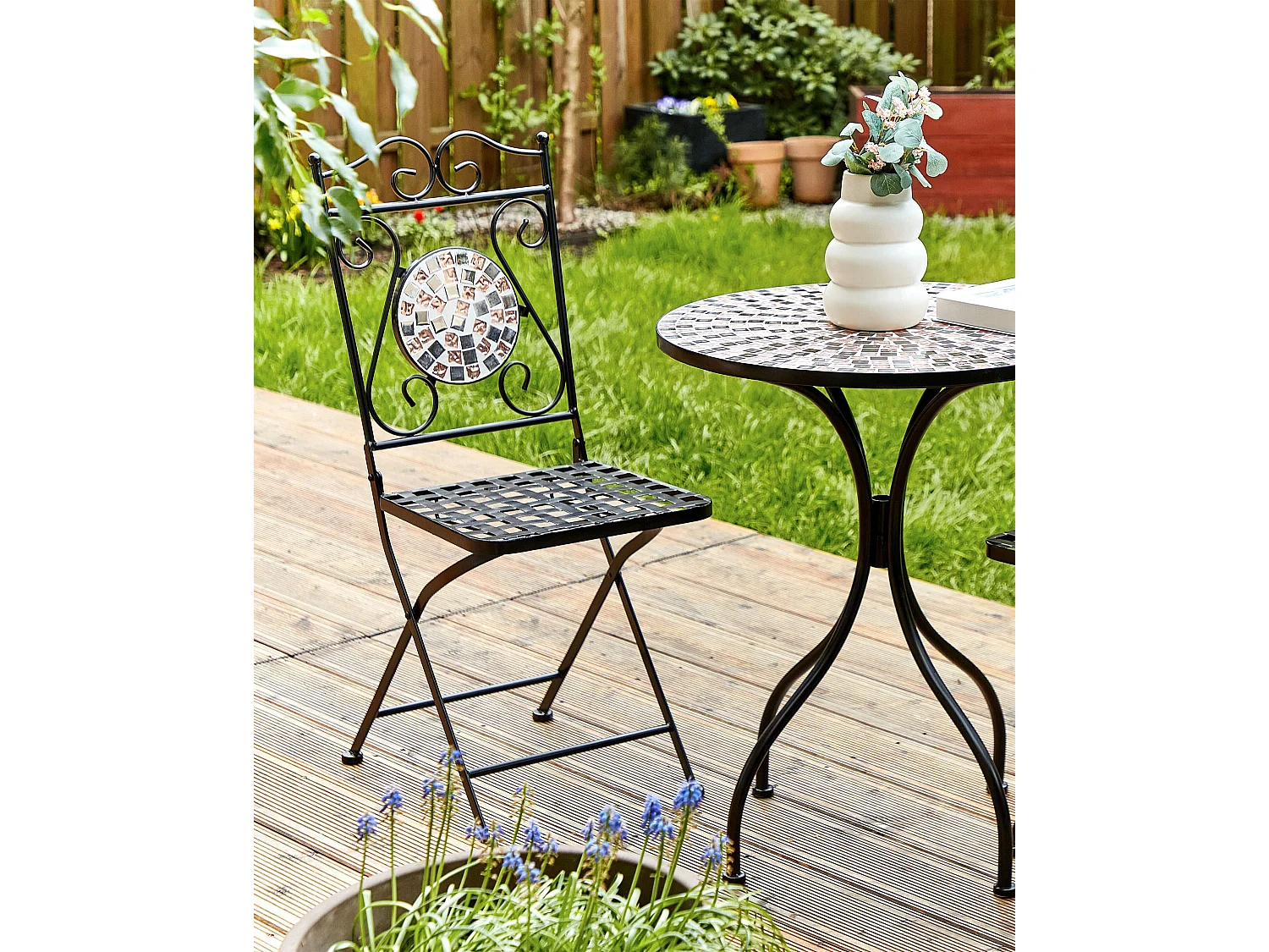 Lot de 2 chaises de jardin CARPINO Métal Noir