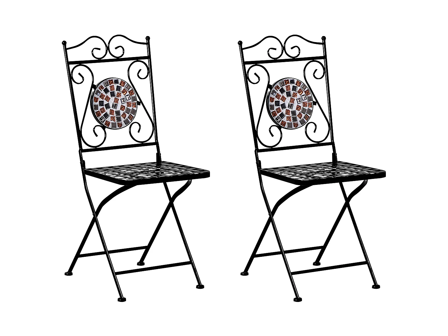 Lot de 2 chaises de jardin CARPINO Métal Noir