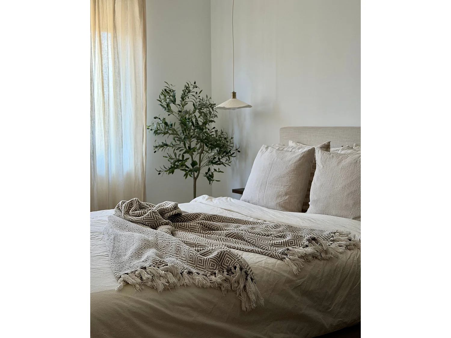 Sängöverkast TOUTLI Bomull 200 x 220 cm Taupe
