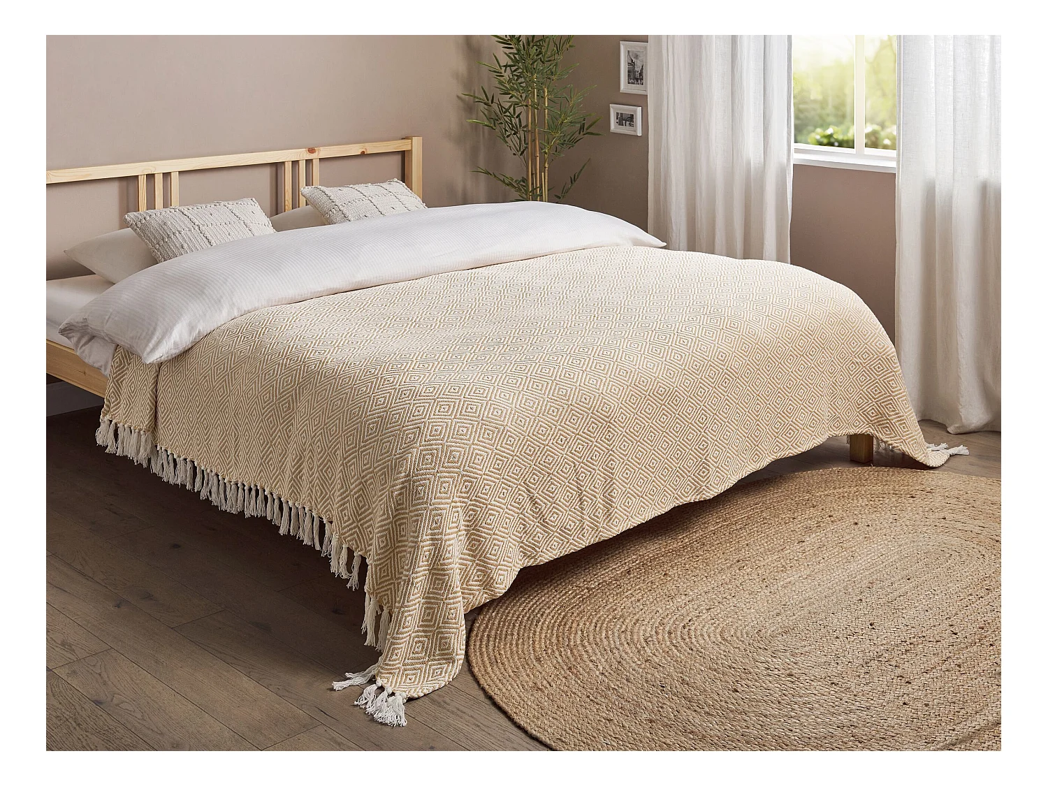 Couvre-lits TOUTLI Coton 200 x 220 cm Beige