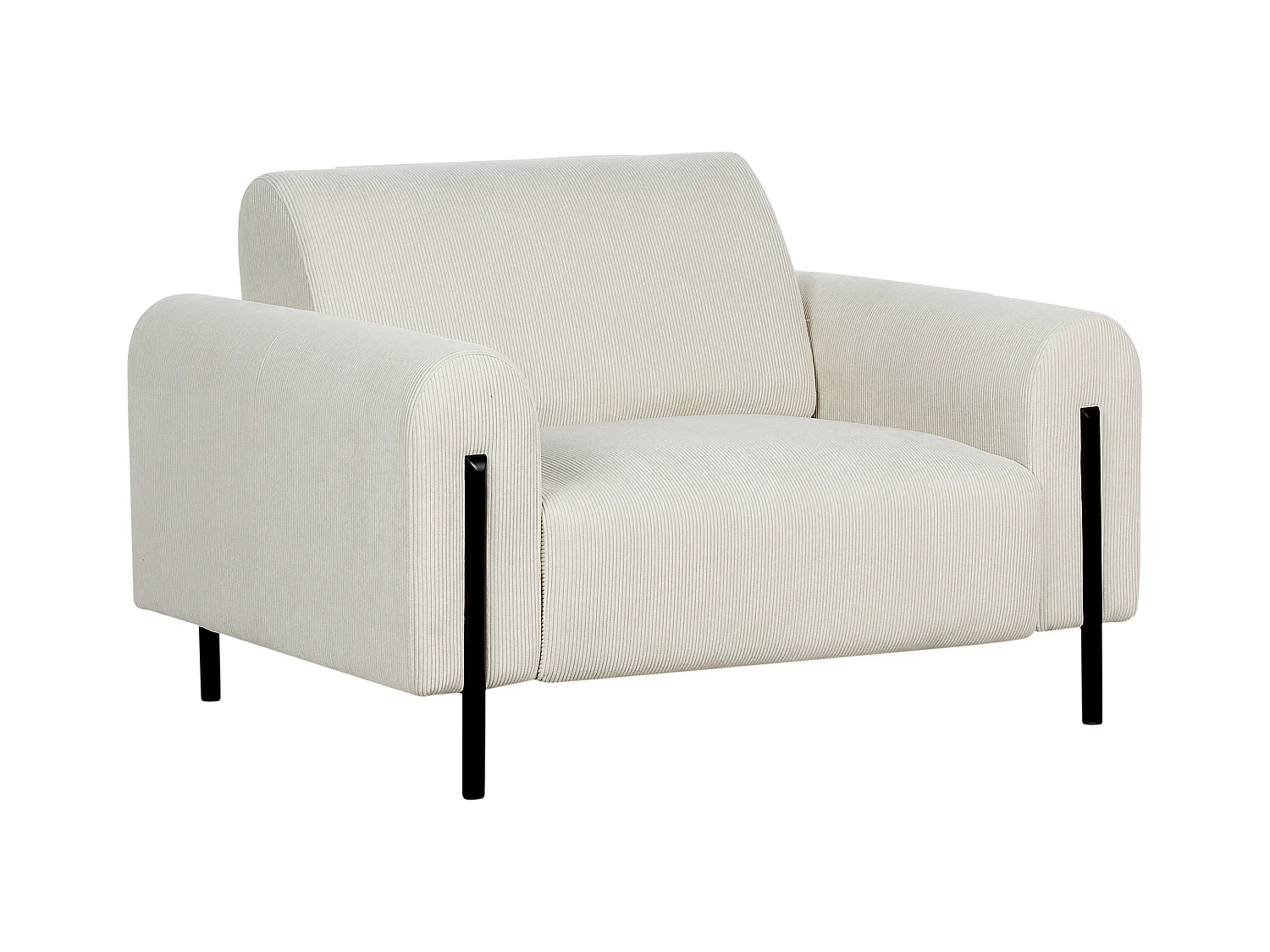 Fauteuil ASKIM Velours côtelé Blanc cassé