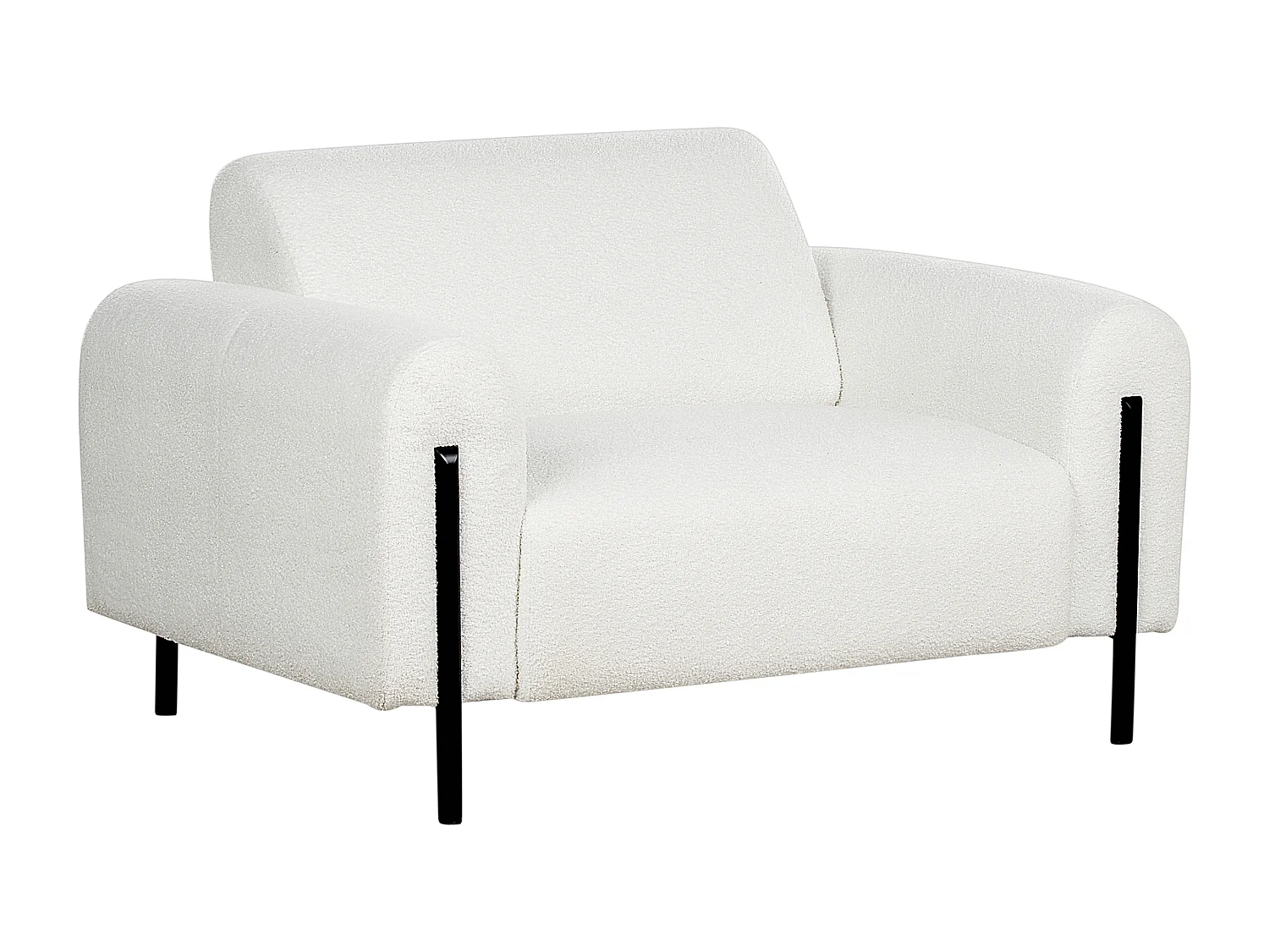 Fauteuil ASKIM Bouclé Blanc