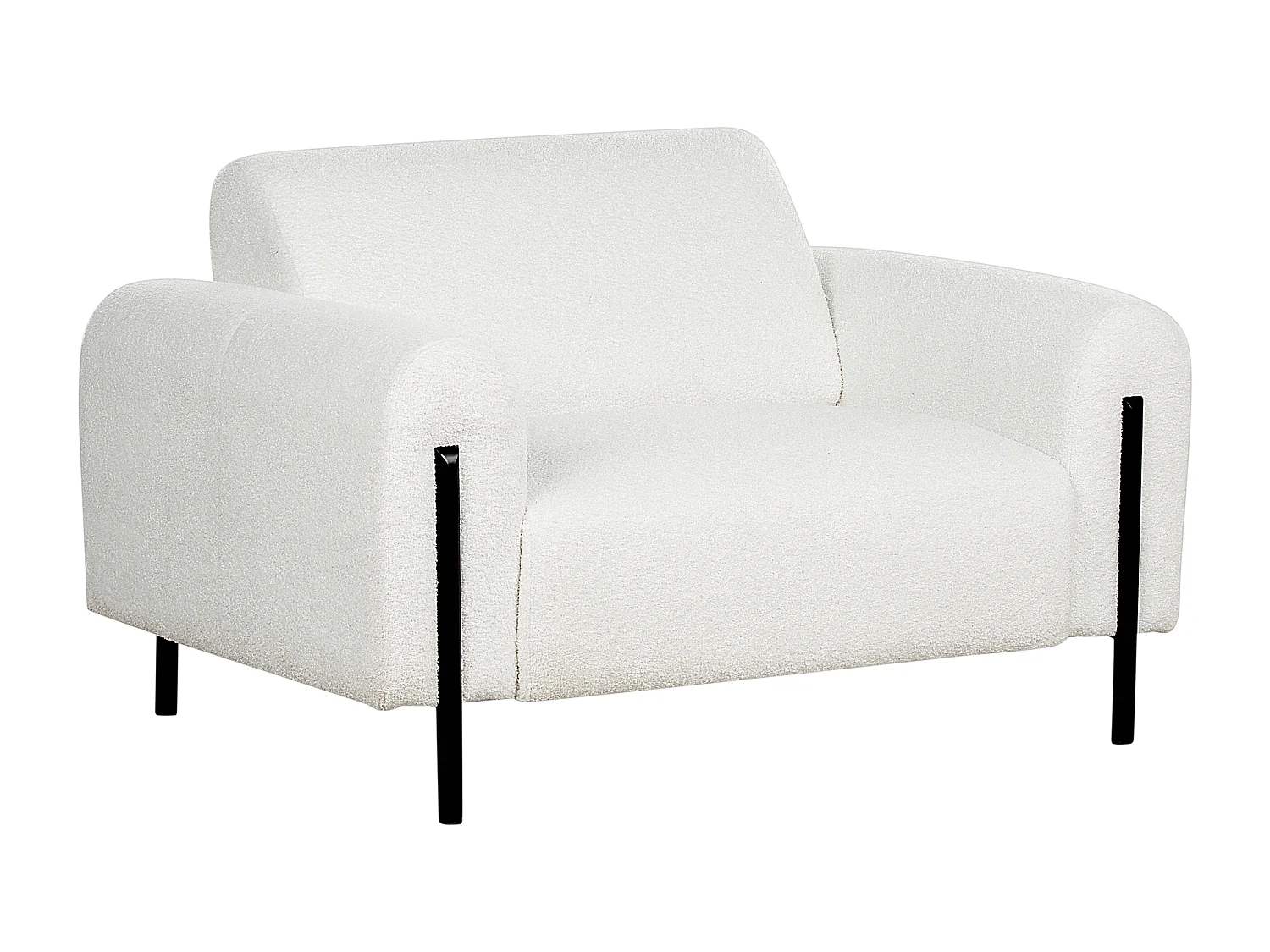 Fauteuil ASKIM Bouclé Blanc