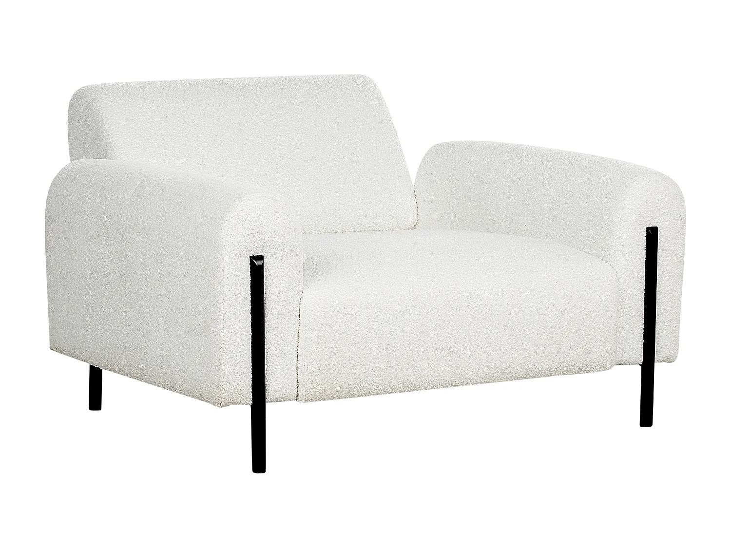 Fauteuil ASKIM Bouclé Blanc