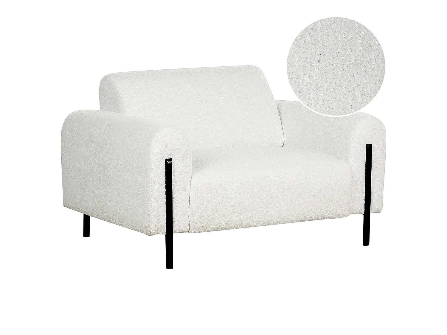 Fauteuil ASKIM Bouclé Blanc