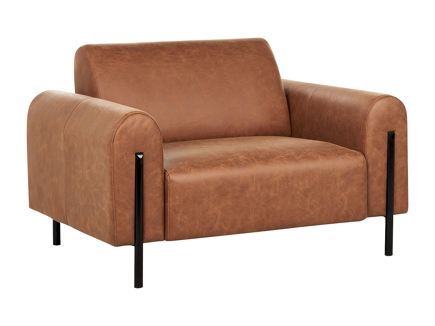 Fauteuil ASKIM Tissu Marron doré