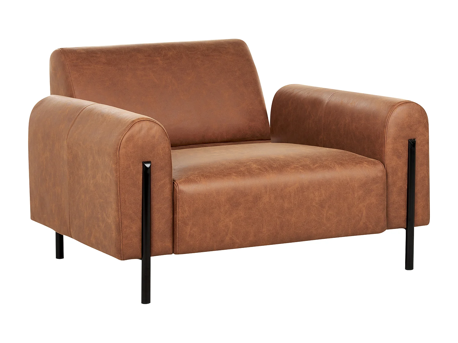 Fauteuil ASKIM Tissu Marron doré