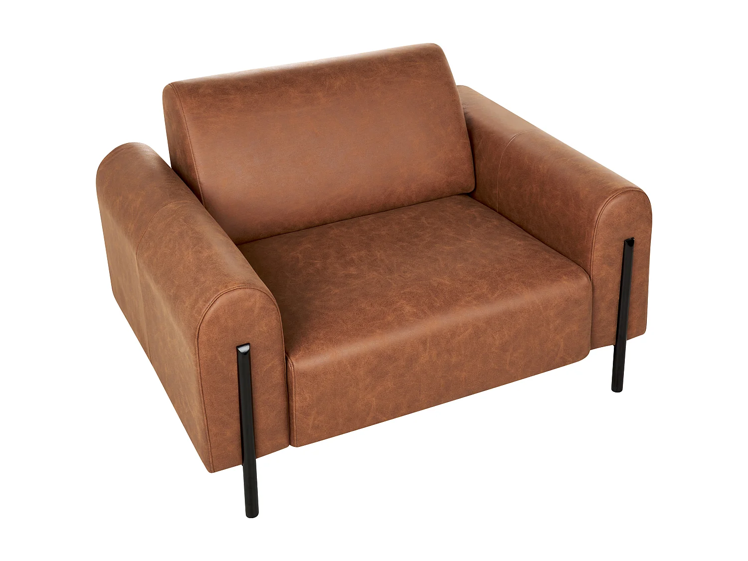 Fauteuil ASKIM Tissu Marron doré