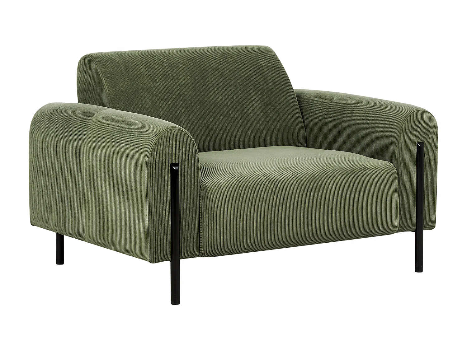 Fauteuil ASKIM Velours côtelé Vert olive