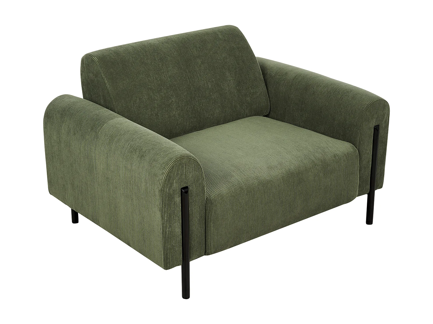 Fauteuil ASKIM Velours côtelé Vert olive