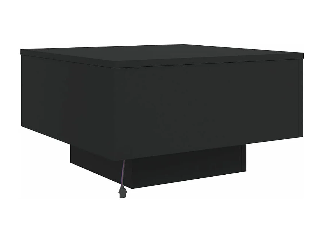 Couchtisch mit LED-Leuchten Schwarz 55x55x31 cm