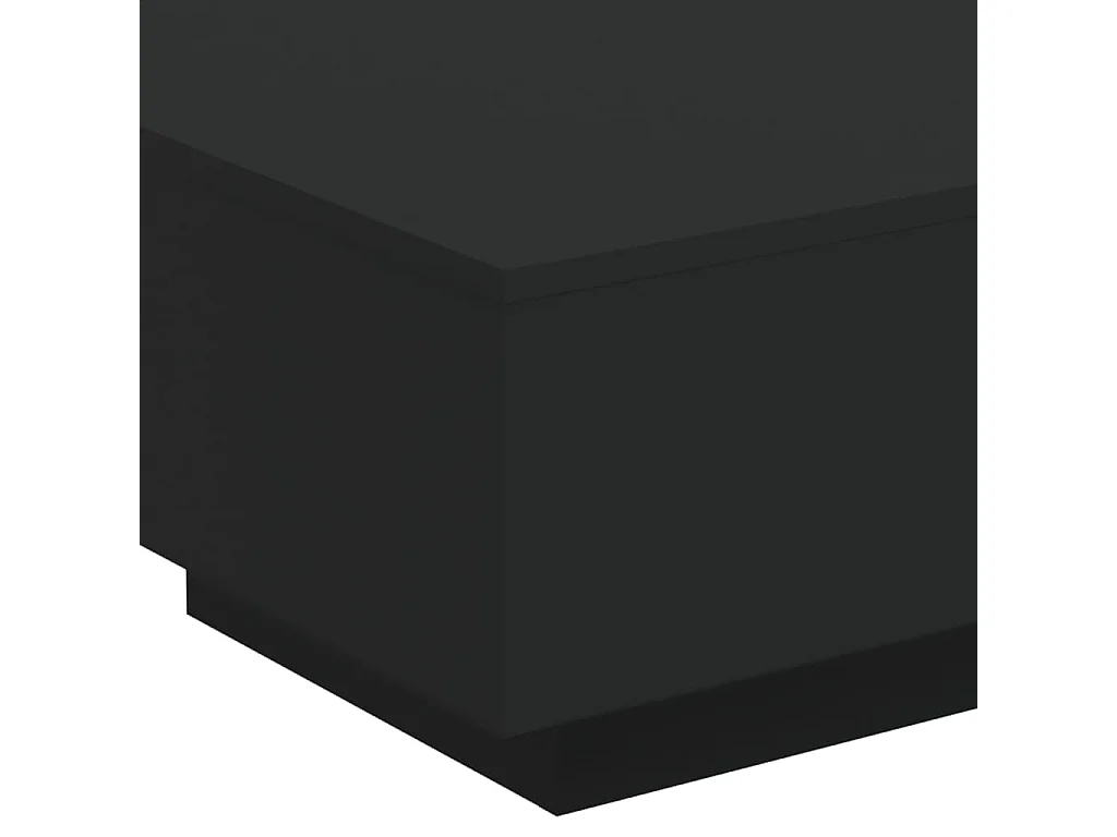 Table basse avec lumières LED noir 55x55x31 cm