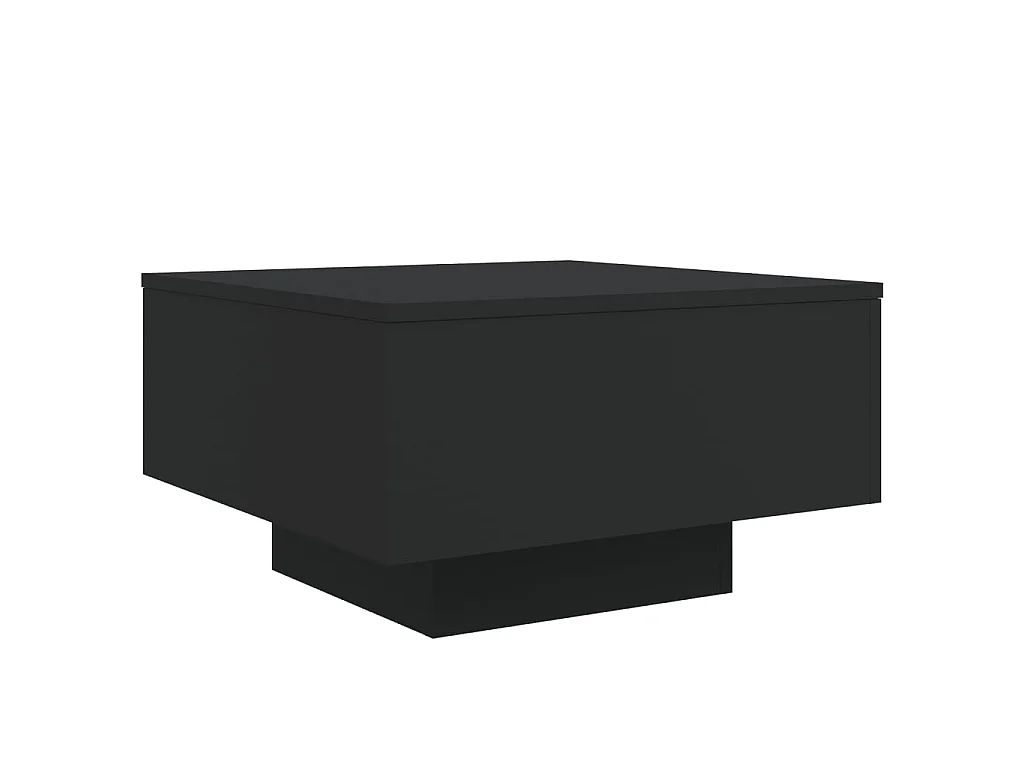 Table basse avec lumières LED noir 55x55x31 cm