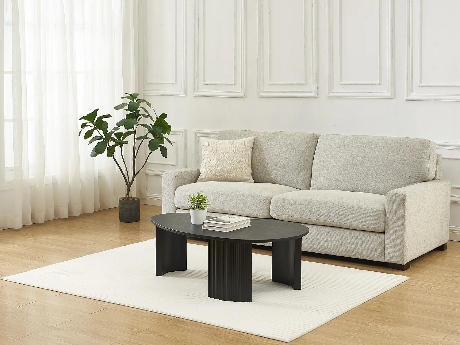 Asketræs sofabord - Sort - ASTRIDYA