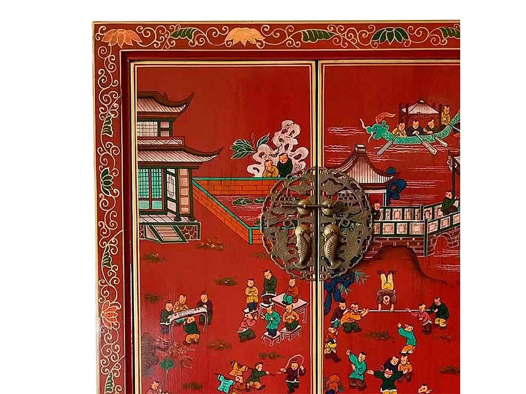 Armoire en bois rouge 80x38,5x174,5h