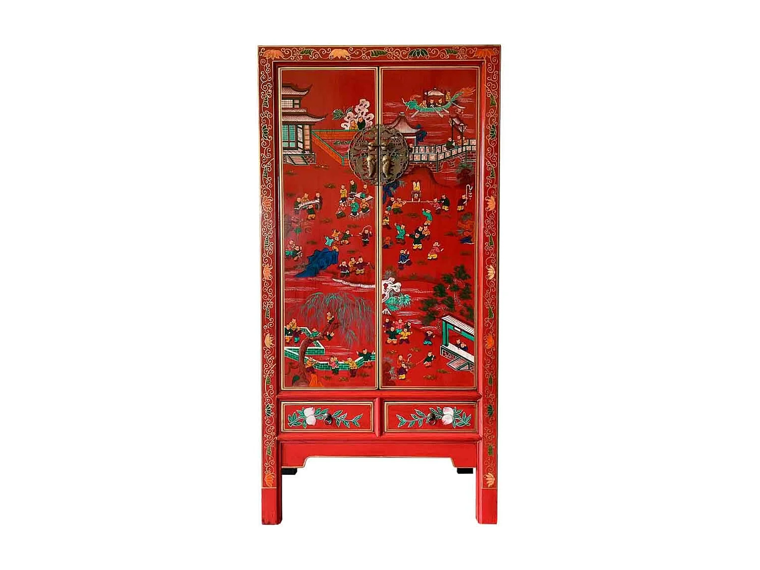 Armoire en bois rouge 80x38,5x174,5h