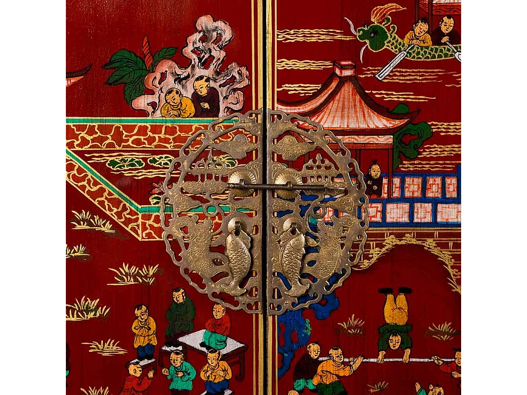 Armoire en bois rouge 80x38,5x174,5h