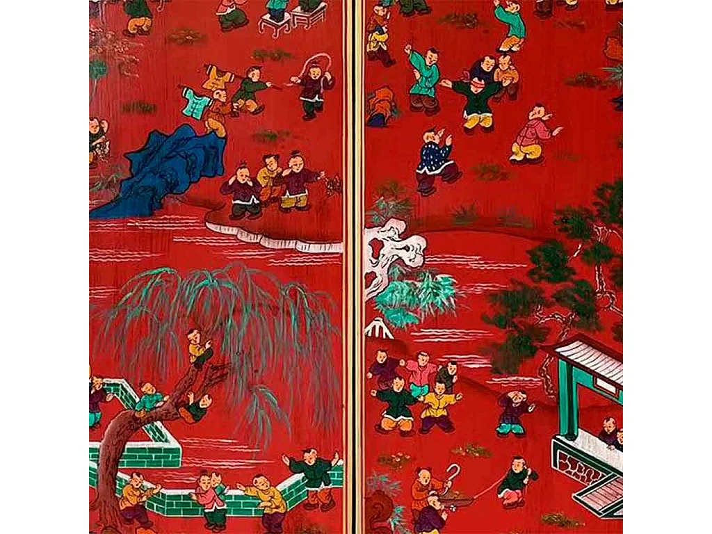 Armadio in legno rosso 80x38,5x174,5h