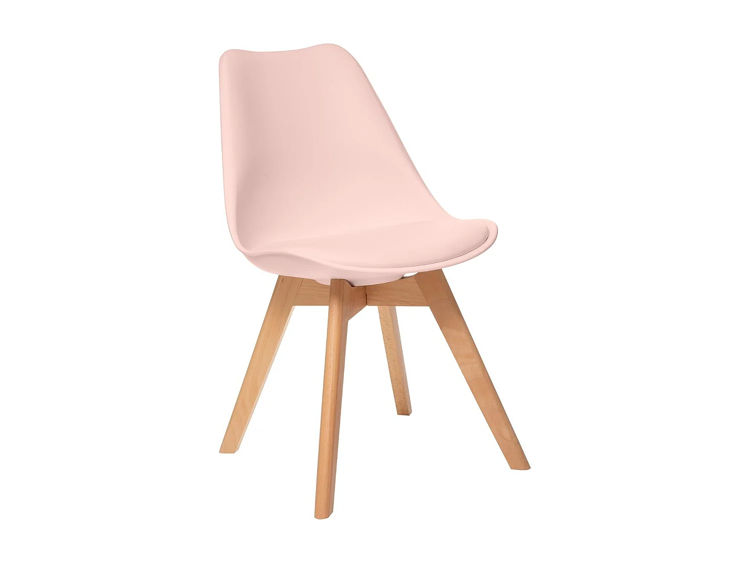 4x chaise "baie", rose bâton, jambes de hêtre, 82x53x48