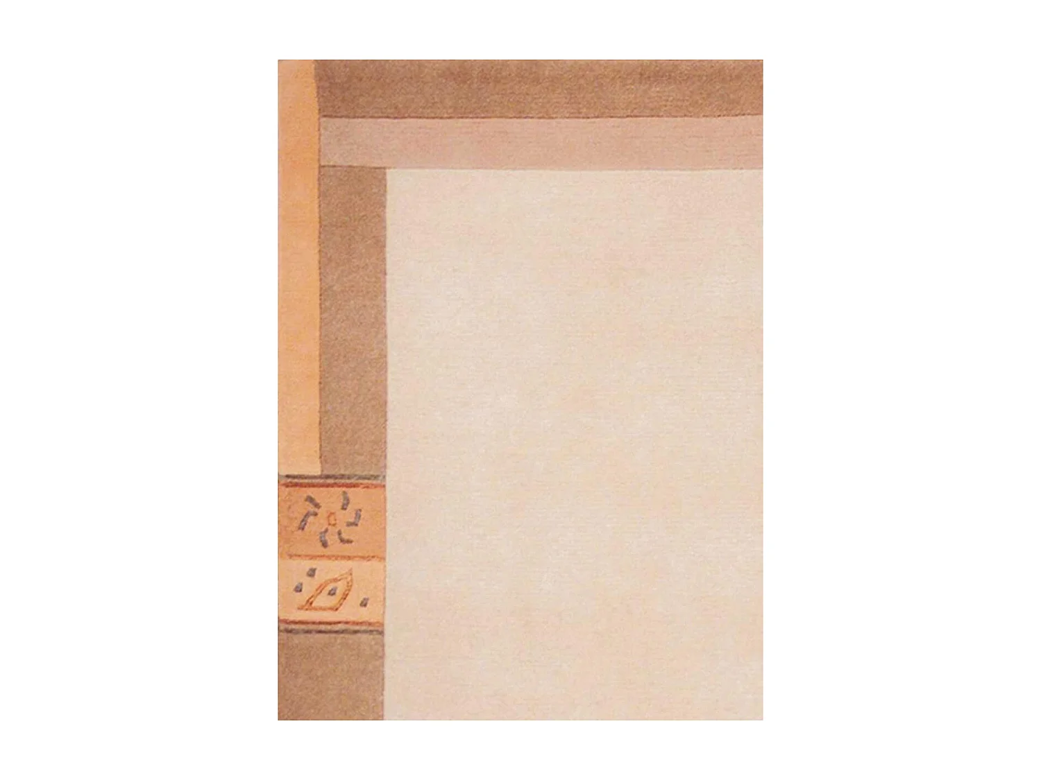 tapis salon 120x180 fait main en laine beige rectangle motif simple LIMANA