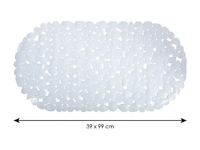 Tapis Fond de baignoire PVC GALETS 39x99cm Blanc MSV