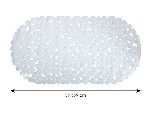 Tapis Fond de baignoire PVC GALETS 39x99cm Blanc MSV