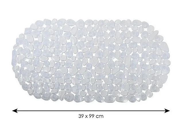 Tapis Fond de baignoire PVC GALETS 39x99cm Transparent MSV