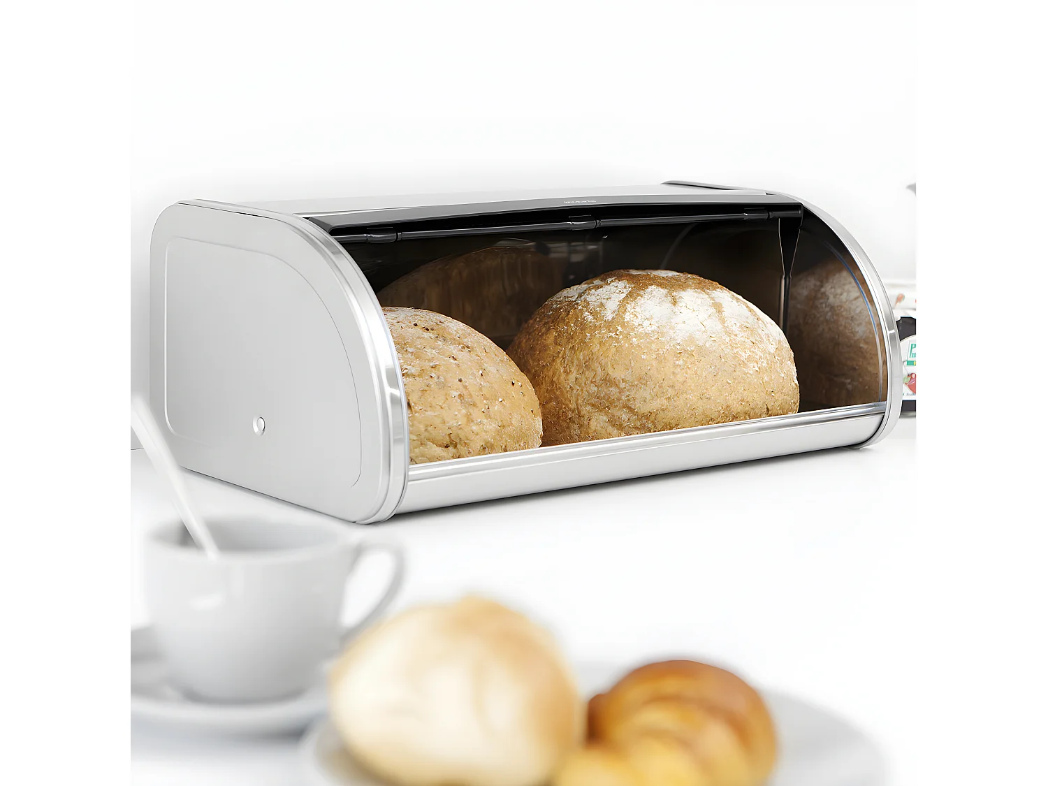 Boîte à pain large Matt Steel