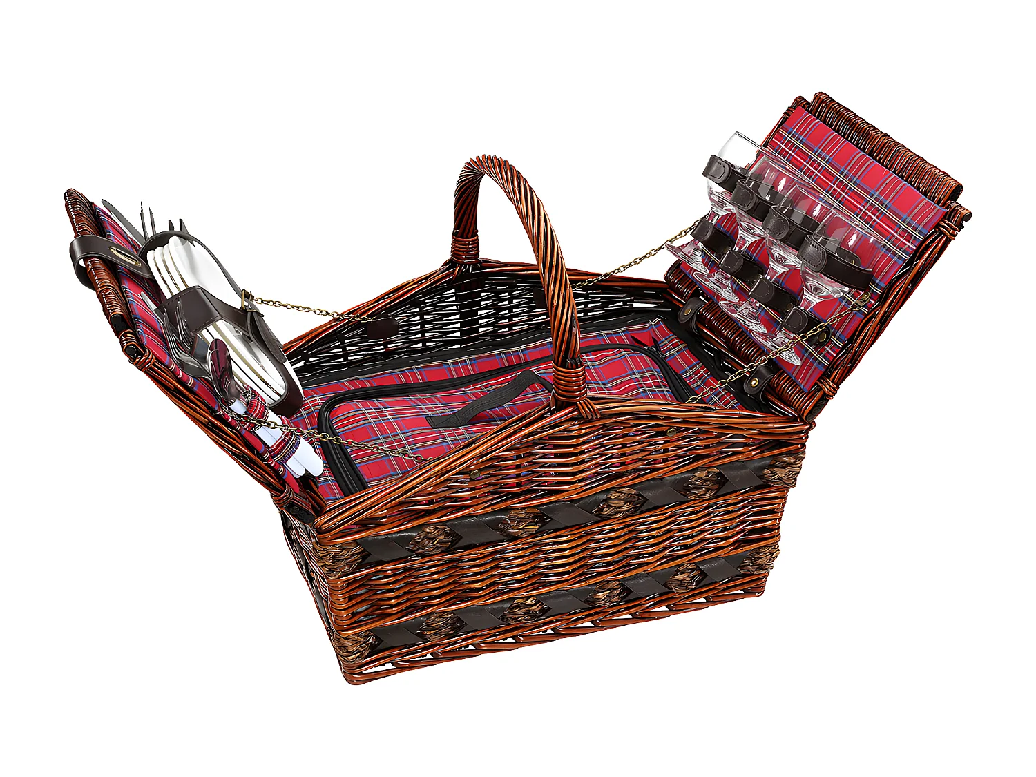 Panier pique-nique Como brun