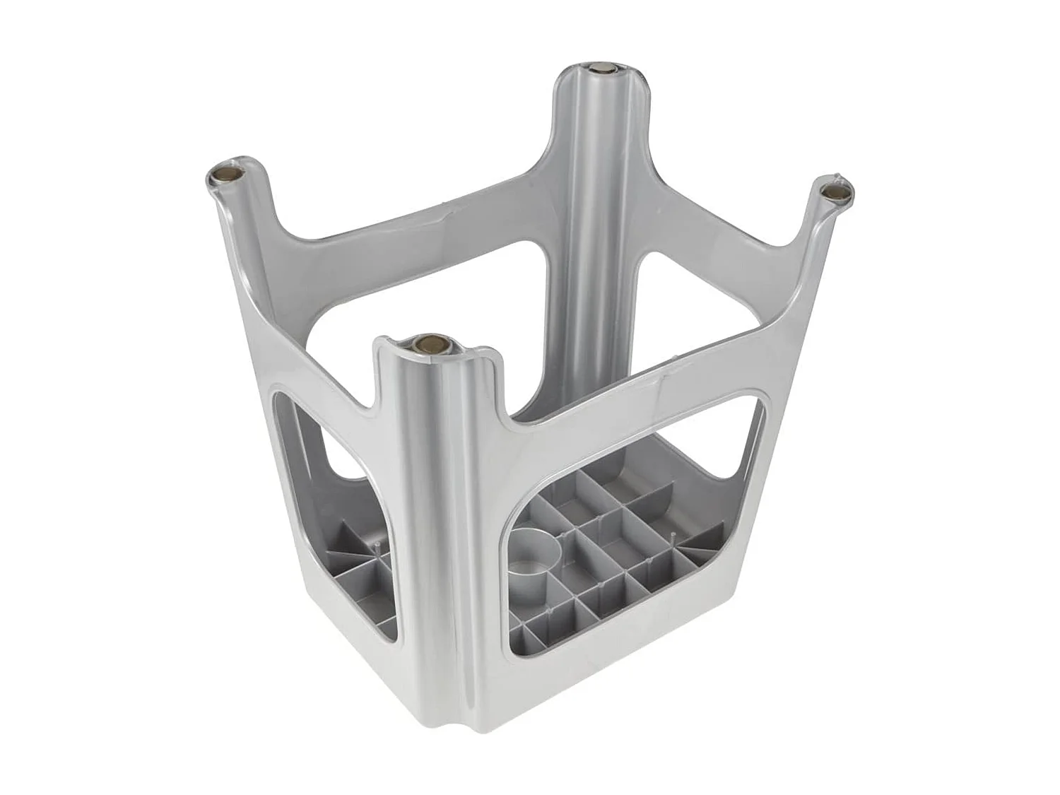 Tabouret maxi, plastique résistant (PP), 41 x 33,5 x 42,5 cm, max, argent