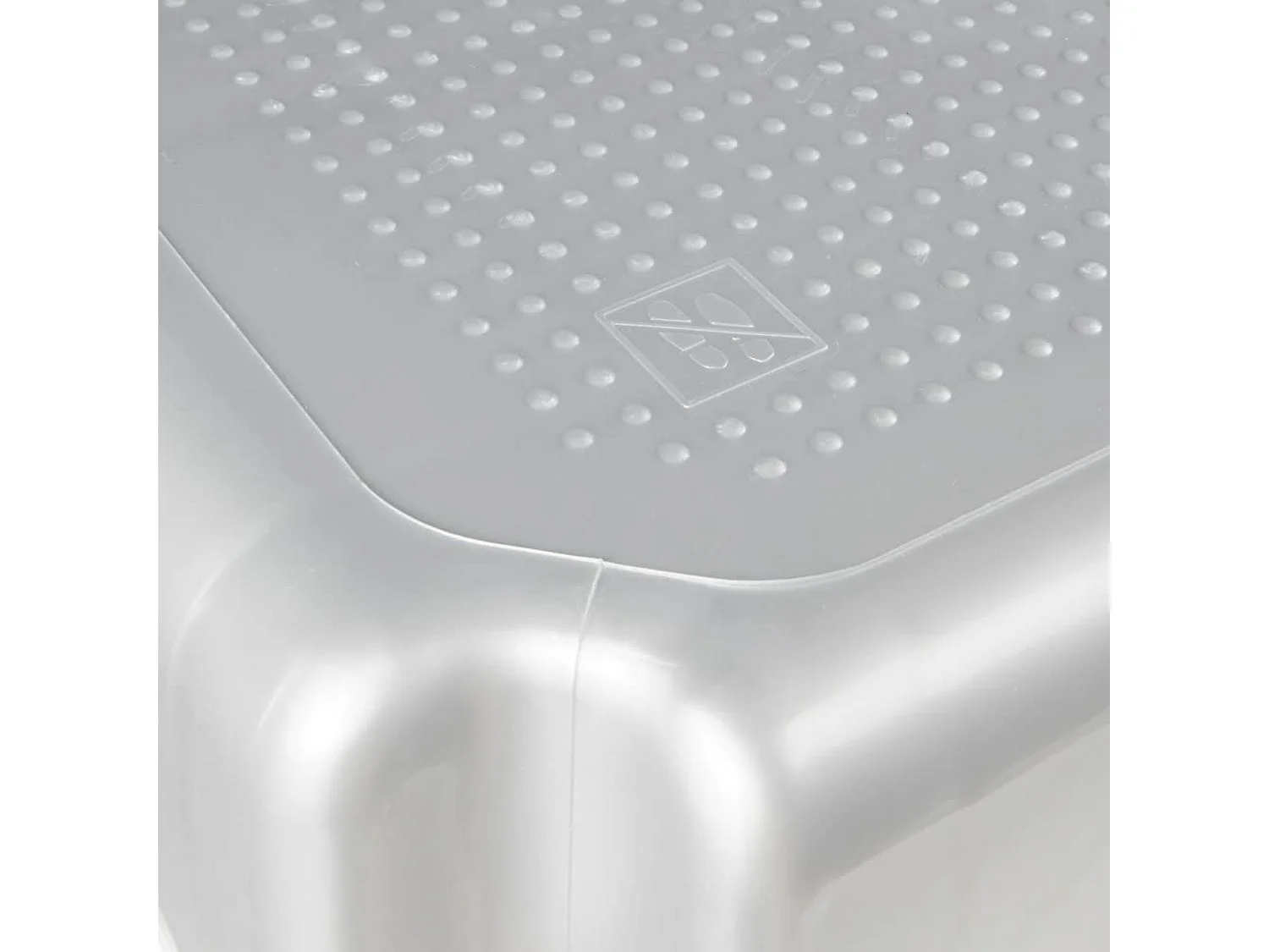 Tabouret maxi, plastique résistant (PP), 41 x 33,5 x 42,5 cm, max, argent