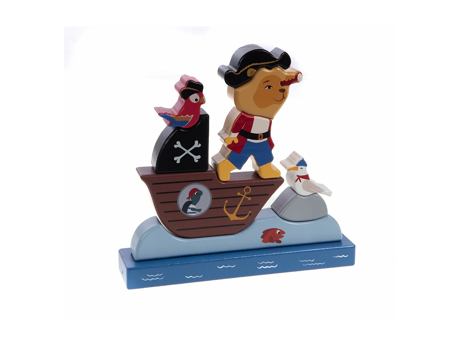 Puzzle vertical multicolorido Pirata 19x5x20 cm