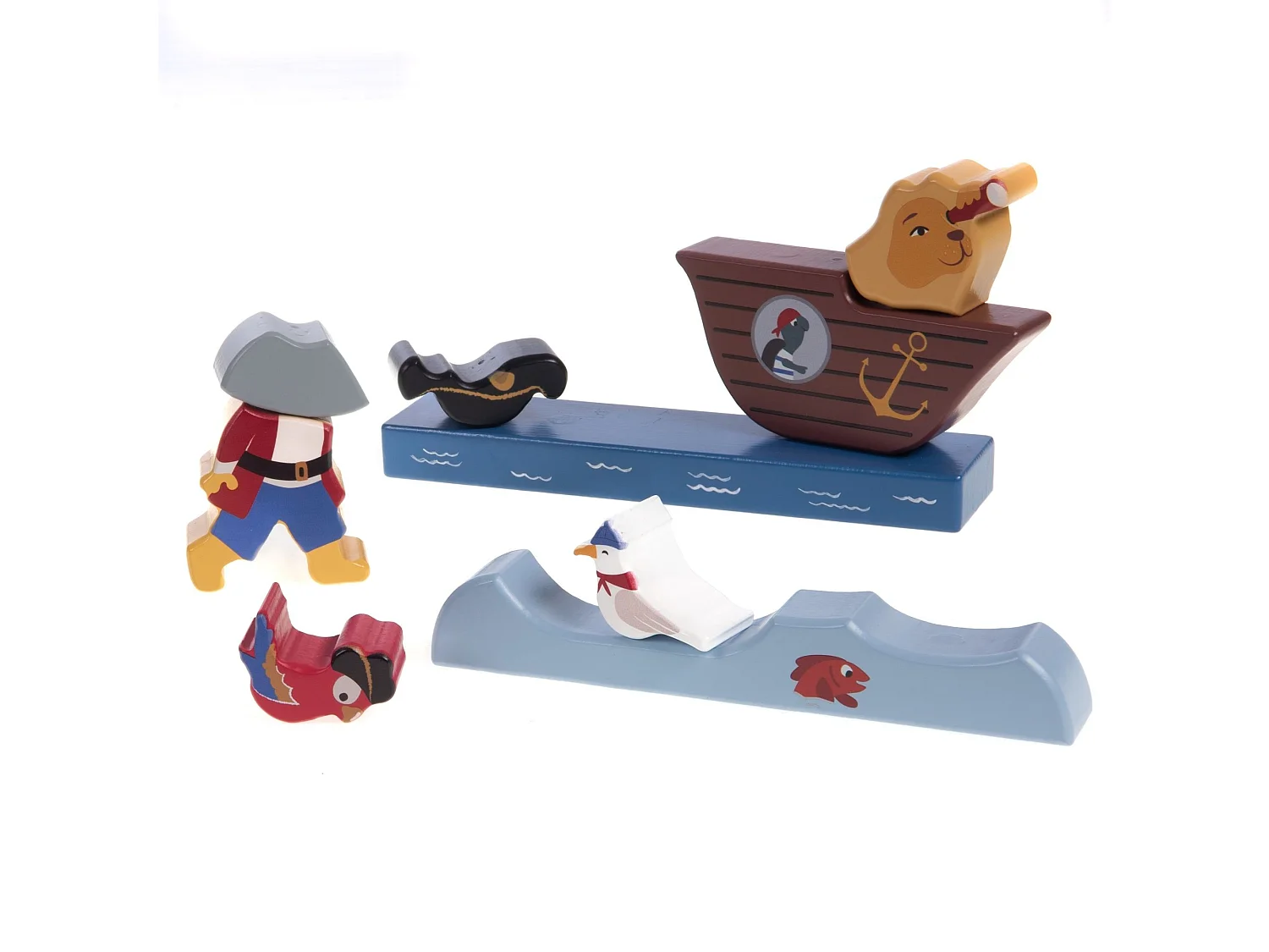 Puzzle vertical multicolorido Pirata 19x5x20 cm