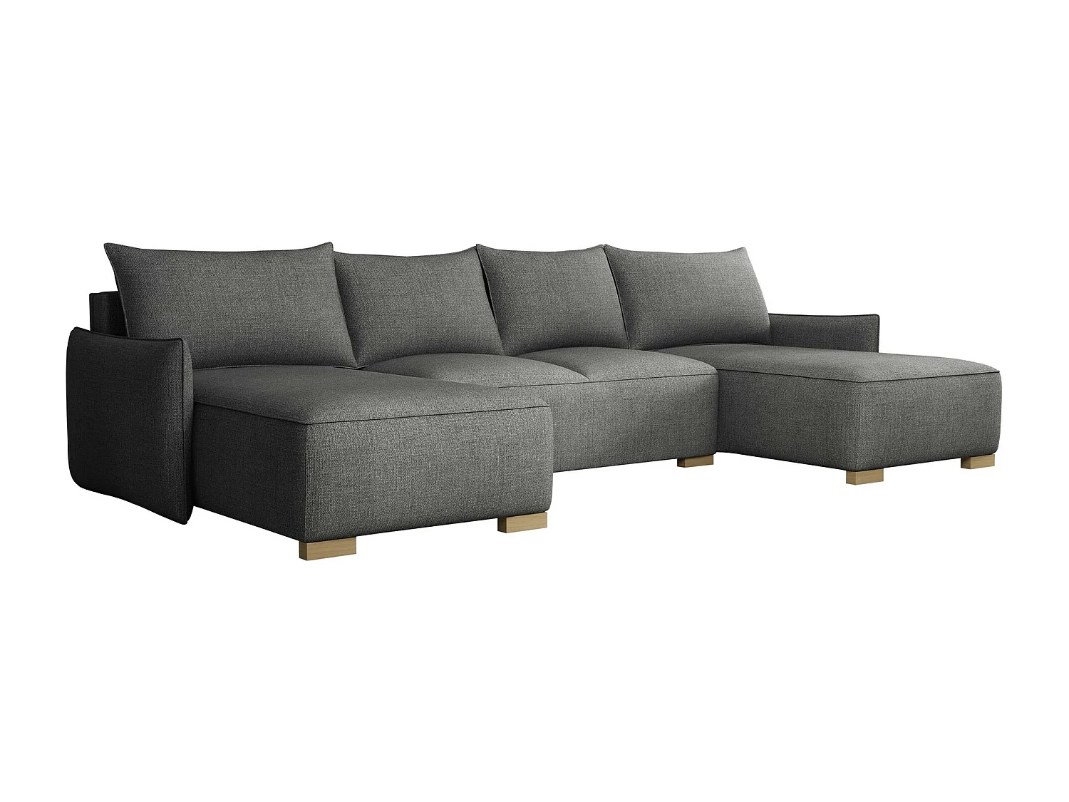 Sofá rinconero Columbus 218, Gris, Función de descanso, Almacenaje, 328x155x87cm