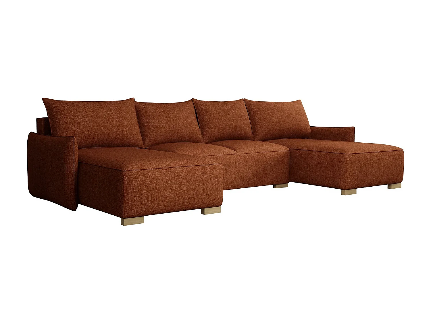 Sofá rinconero Columbus 218, Rojo, Función de descanso, Almacenaje, 328x155x87cm