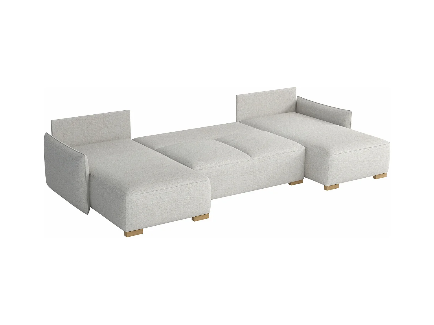 Canapé d'angle Columbus 218, Brun clair, Fonction de couchage, Boîte de literie, 328x87cm